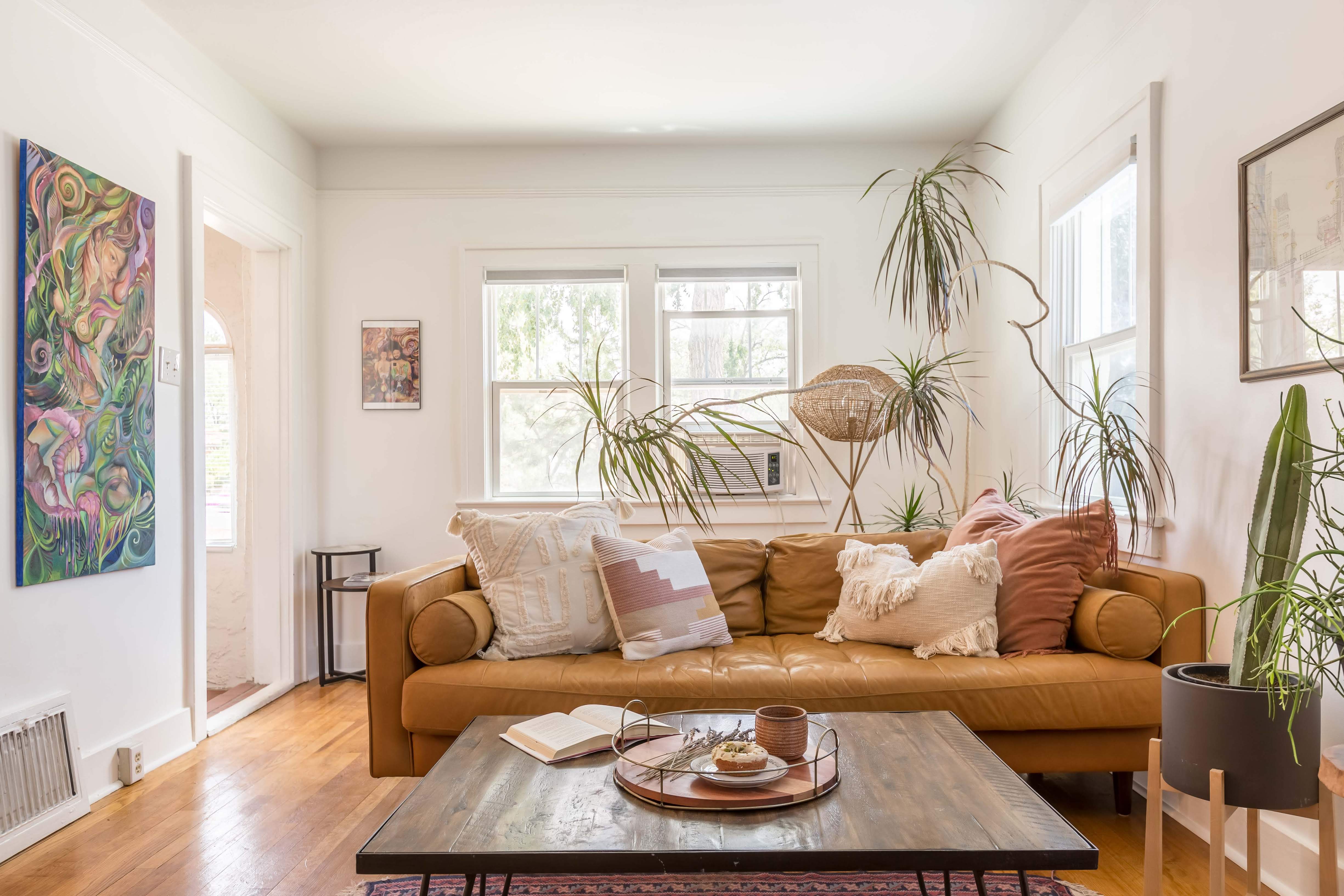 Warm minimalist store living room